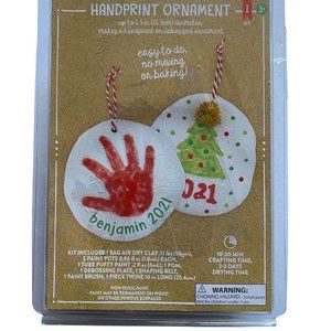 NEW Handprint or Debossed Clay Christmas Holiday Ornament Easy Kit Up to 6.5”
